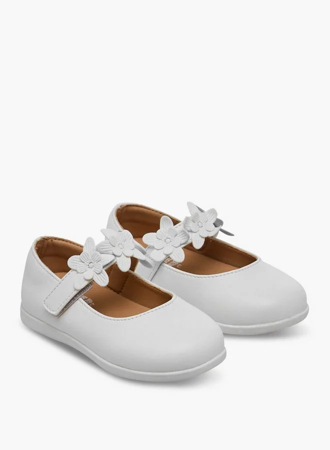 Barefeet Girls Floral Accent Mary Jane Shoes